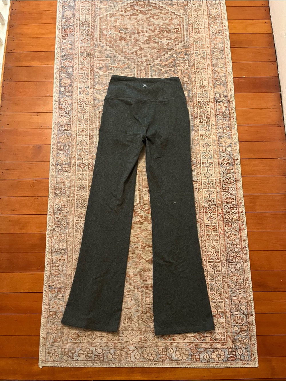 GAIAM Charcoal Gray Yoga Leggings with White Logo